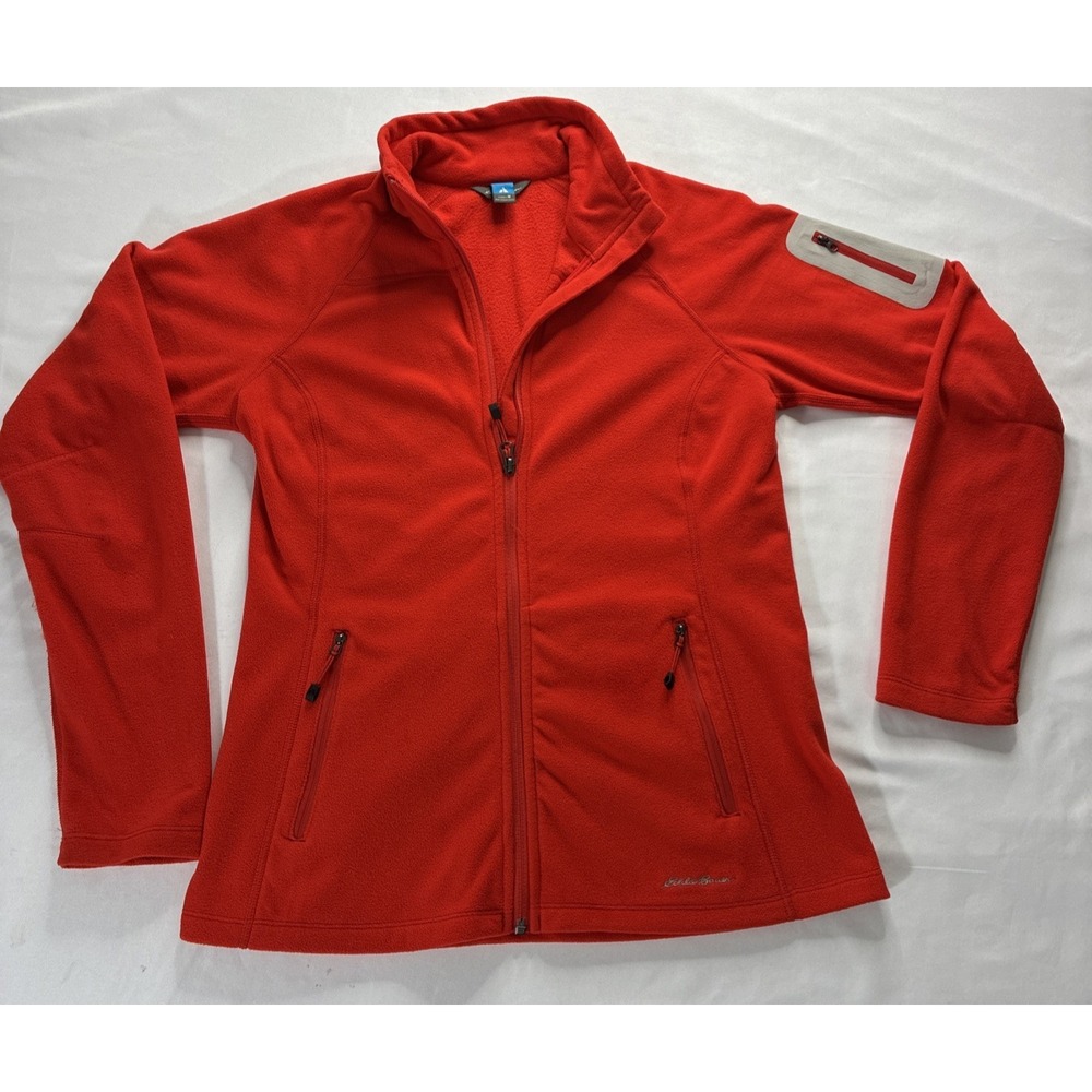 Eddie Bauer First Ascent Womens Medium Red Polartec Full Zip Fleece Jacket